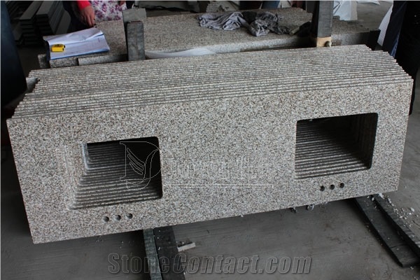 Navajo White Granite Double Sink Vanity Tops