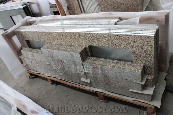 Navajo White Granite Double Sink Vanity Tops