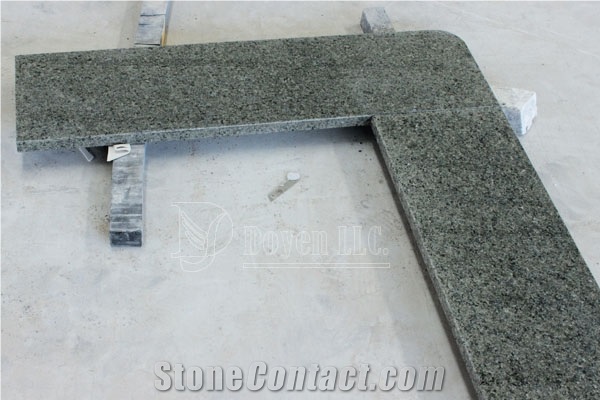 Polished Kitchen Granite Bar Countertops, China Rainforest Green Granite Countertops