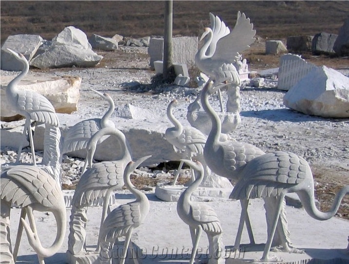 Phoenix Sculpture Statue Blue Limestone Sculptures