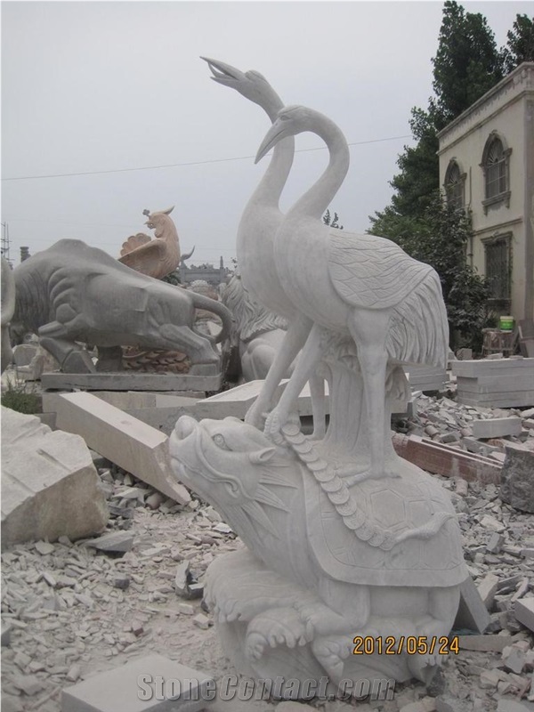 Phoenix Sculpture Statue Blue Limestone Sculptures