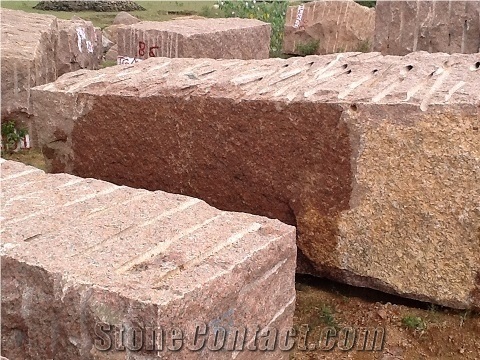 India Red Granite Blocks