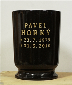 China Black Granite Memorial Urn