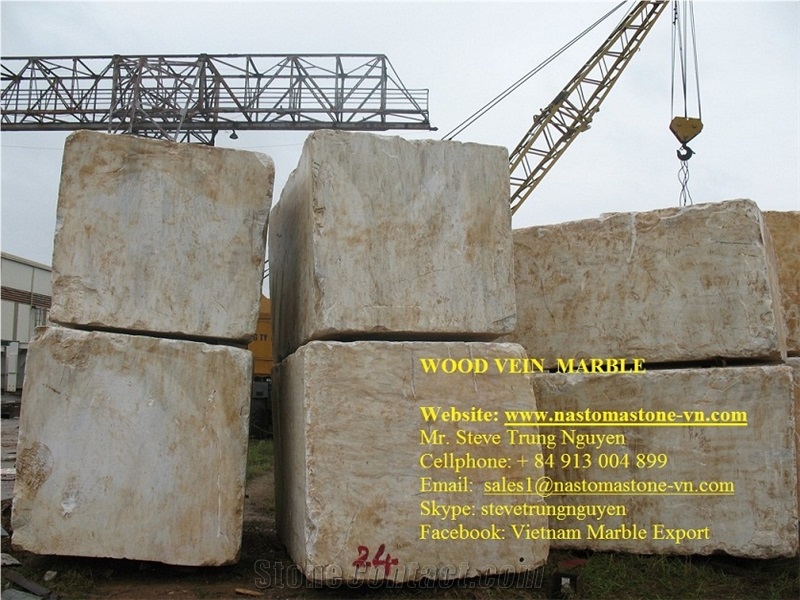 Wood Vein Marble Blocks, from Nastoma Stone Vietnam