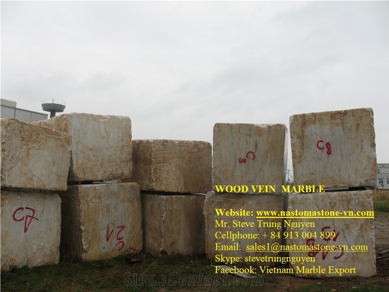 Wood Vein Marble Blocks, from Nastoma Stone Vietnam