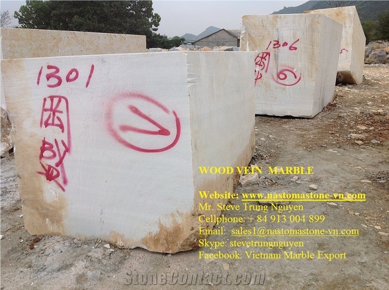 Wood Vein Marble Blocks, from Nastoma Stone Vietnam