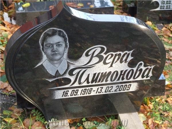 Karelia Black Granite Tombstone