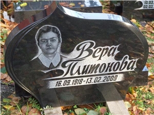 Karelia Black Granite Tombstone