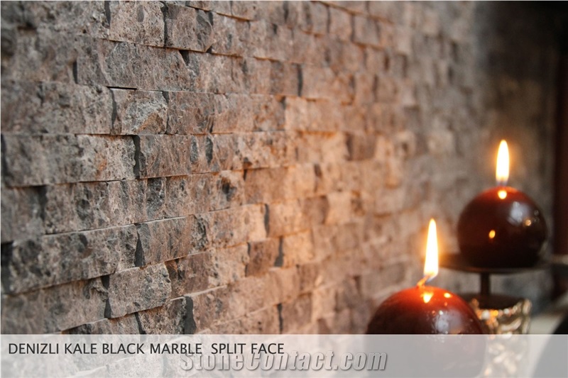 Black Marble Split Face Wall Tiles