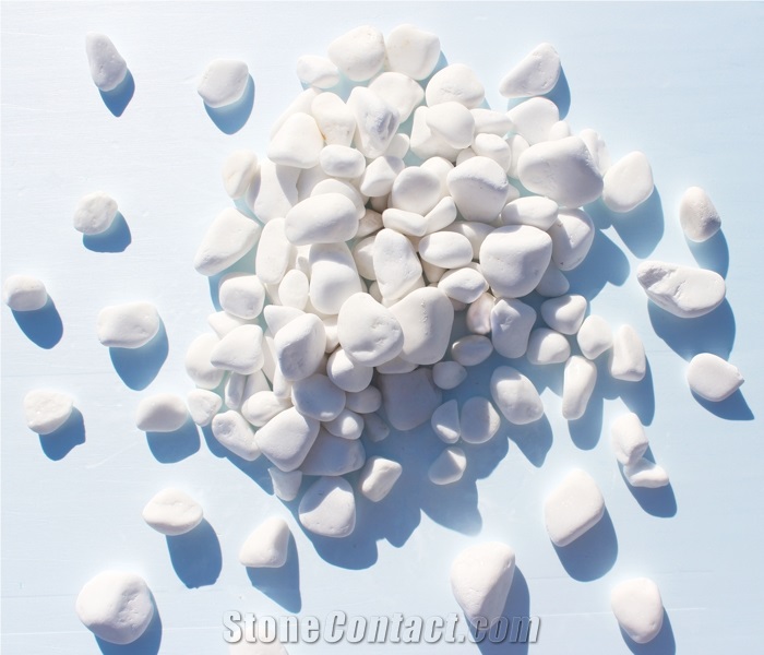 Thasos Snow White Pebble 2-4 Cm, Thasos White Marble Pebbles
