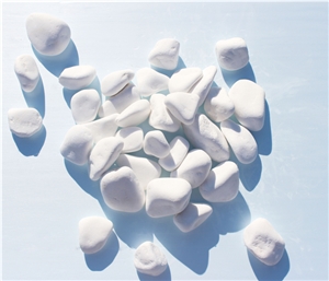 Thasos Snow White Pebble 4-8cm, Thassos White Marble Pebbles