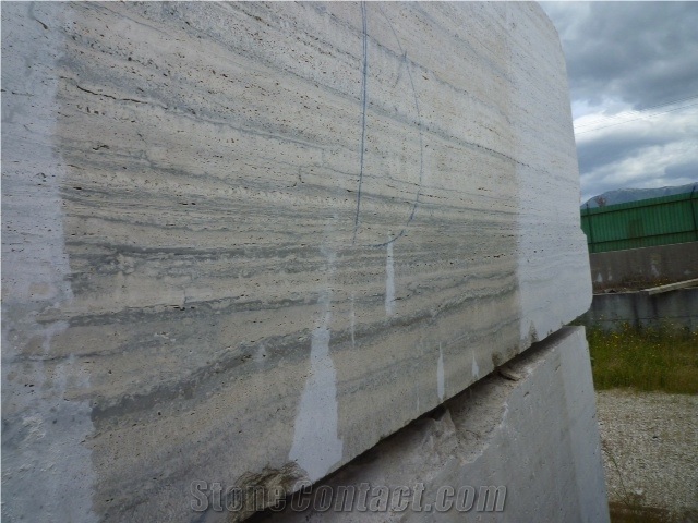 Travertino Silver Travertine Block, Italy Grey Travertine