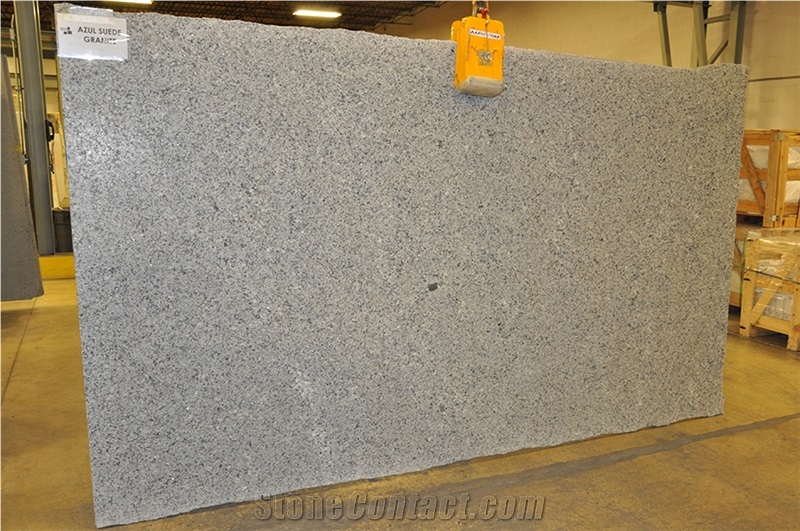 Azul Suede Granite Slabs, Brazil Blue Granite