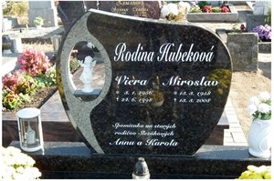 Shaped Tombstone Of Dark Green Granite, China Pearl Green Granite