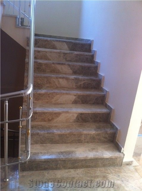 Fethiye Dark Emperador Marble Stairs