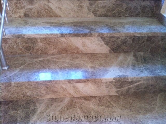 Fethiye Dark Emperador Marble Stairs