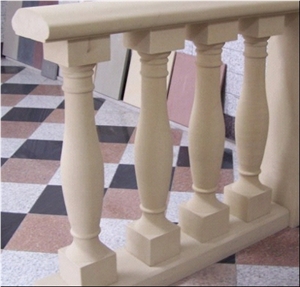 Beige Sandstone Balustrade and Railing