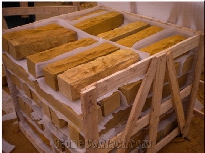 Yellow Sandstone Fence Wall Bricks