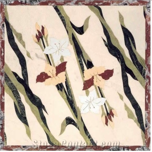 Lilium Waterjet Floor Medallion