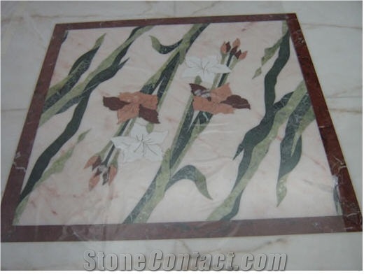 Lilium Waterjet Floor Medallion