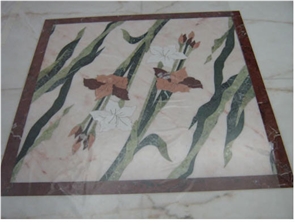 Lilium Waterjet Floor Medallion