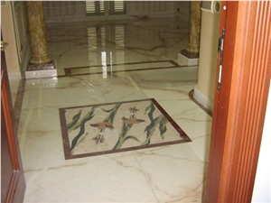 Lilium Waterjet Floor Medallion