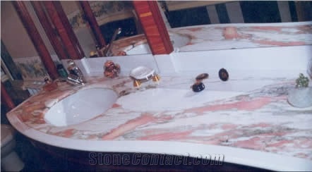 Norwegian Rose Marble Bath Top