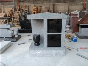 2 Niches Columbarium, G614c with India Black Grey Granite Columbarium