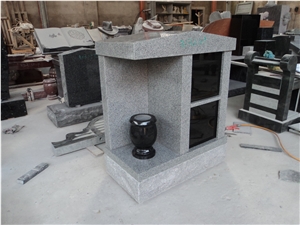 2 Niches Columbarium, G614c with India Black Grey Granite Columbarium