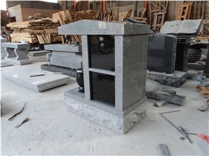 2 Niches Columbarium, G614c with India Black Grey Granite Columbarium