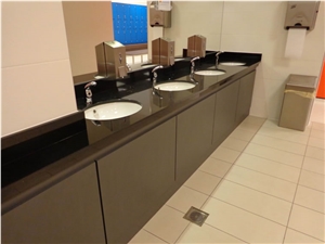 Quartz Stone Commercial Bathroom Vanity Tops, Black Bathroom Vanity Tops