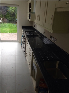 Star Galaxy Granite Kitchen Countertop, India Black Granite