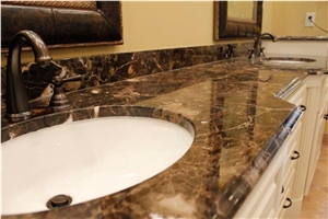 Dark Emperador Marble Vanity Top