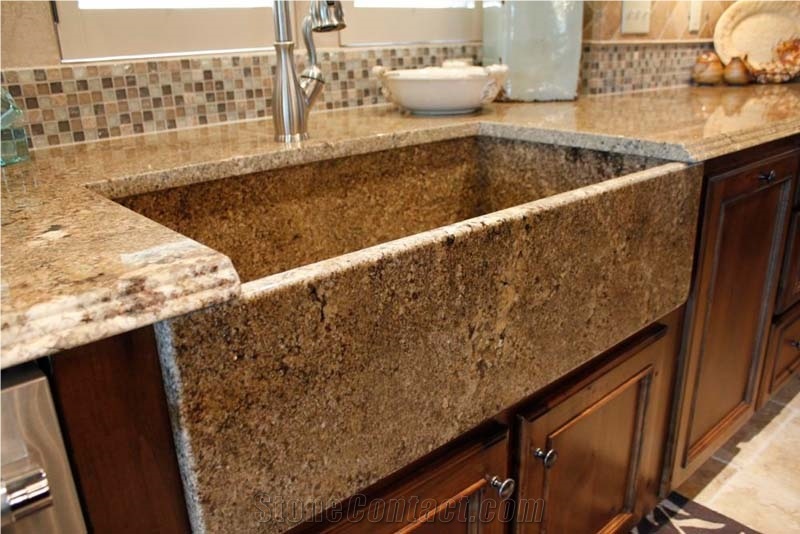 Mascarello Granite Kitchenn Countertop, Farm Sink