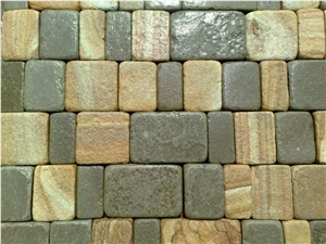 Tumbled Sandstone Cobbles Old Castle Sidewalk Stone