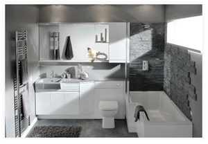 Grey Travertine Bathroom Design