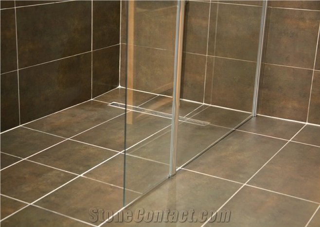 Grey Travertine Bathroom Design