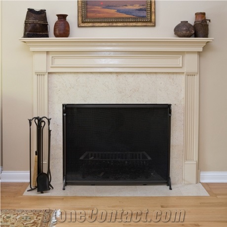 Piedra Bateig Limestone Fireplace