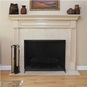 Piedra Bateig Limestone Fireplace