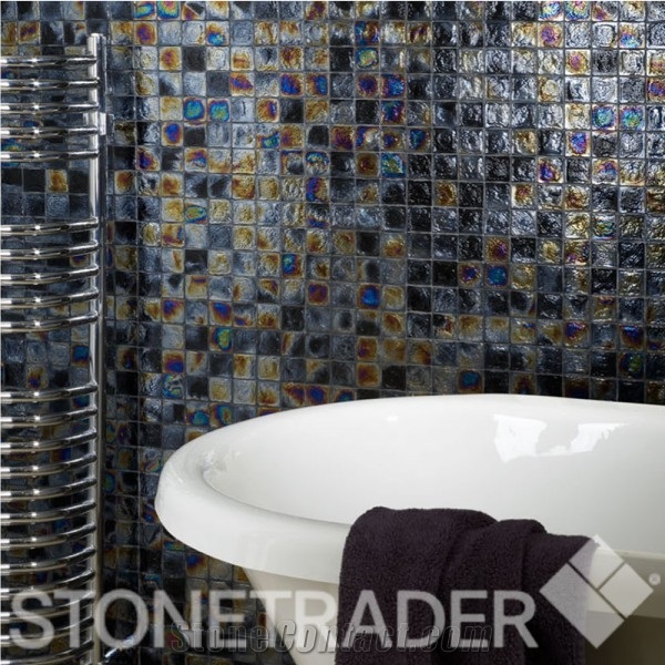 Diesel Black Square Glass Mosaic