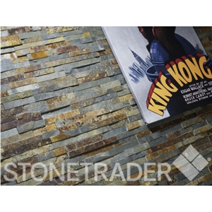 Multi Colour Slate Split Face Mosaic Wall Panel 10x36cm