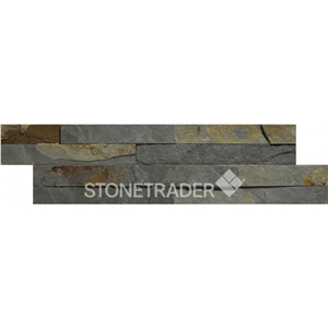 Multi Colour Slate Split Face Mosaic Wall Panel 10x36cm