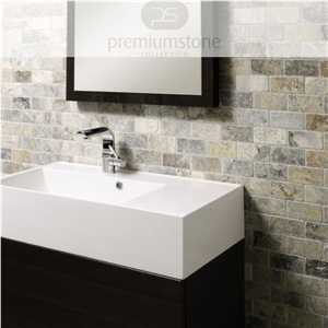 Silver Grey Travertine Mosaic 4.8x9.8cm
