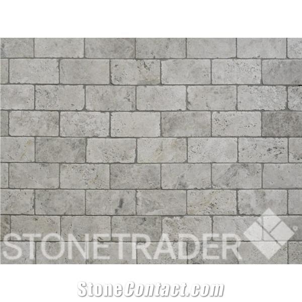 Silver Shadow Tumbled Marble 7.6x15.2cm