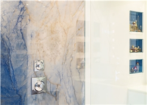 Azul Macaubas Quartzite Bathroom Design