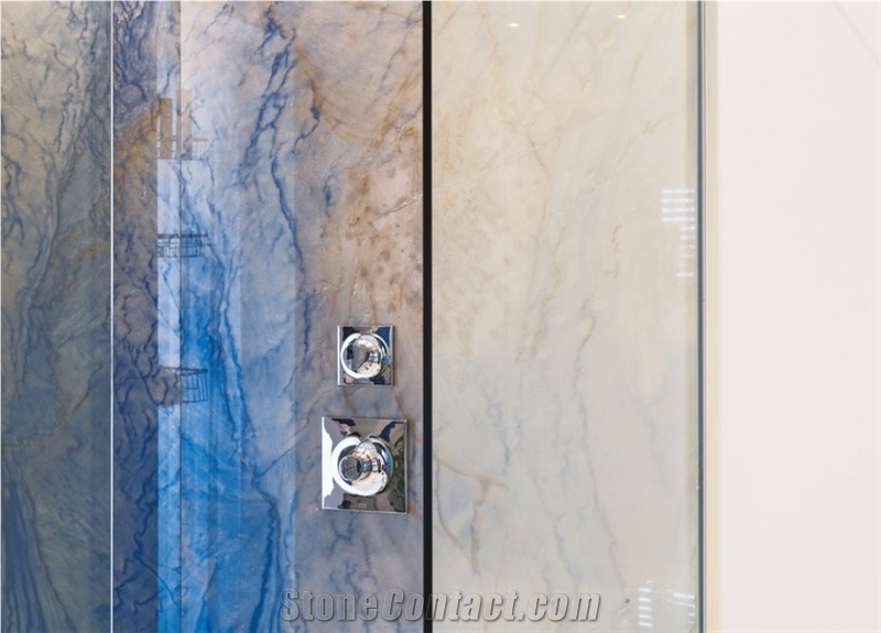 Azul Macaubas Quartzite Bathroom Design