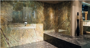 Rain Forest Green Marble Bathroom Design