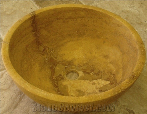 Exotic Gold Travertine Sink