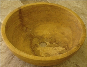 Exotic Gold Travertine Sink