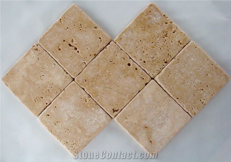 Mediterranean Walnut Travertine Tumbled Mosaic